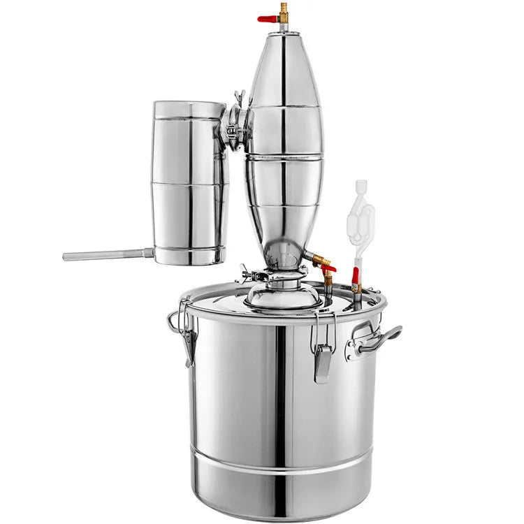 50L 304 stainless steel brewing still with thermometer, water pump, and barometer for home wine making