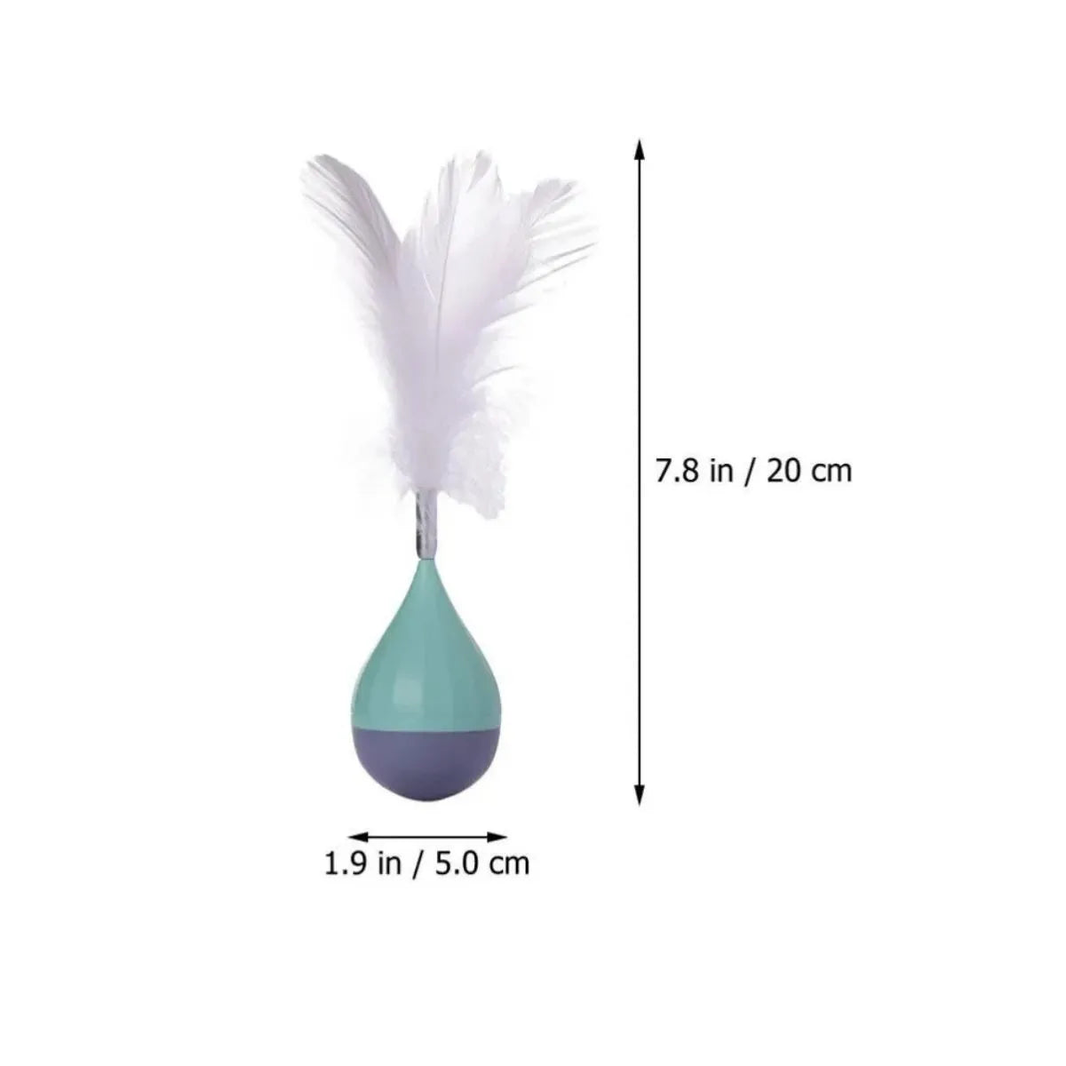 Green and pink feather tumbler cat toy with bite-resistant tease stick and goose feathers