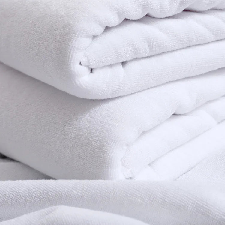 White cotton bath towel thickened absorbent 21 strand yarn plain weave 70x140cm