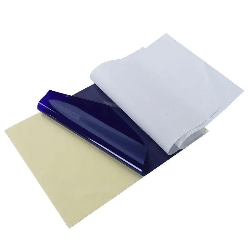 A4 tattoo stencil transfer paper pack with transfer paste gel for skin application.