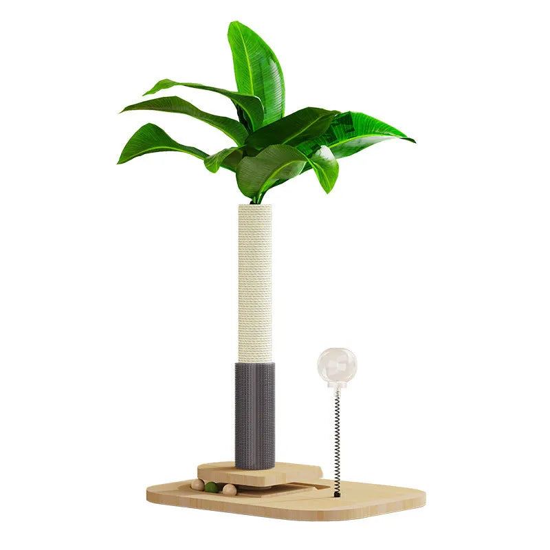 Wooden vertical cat scratching post in canna colour, one-item independent packaging