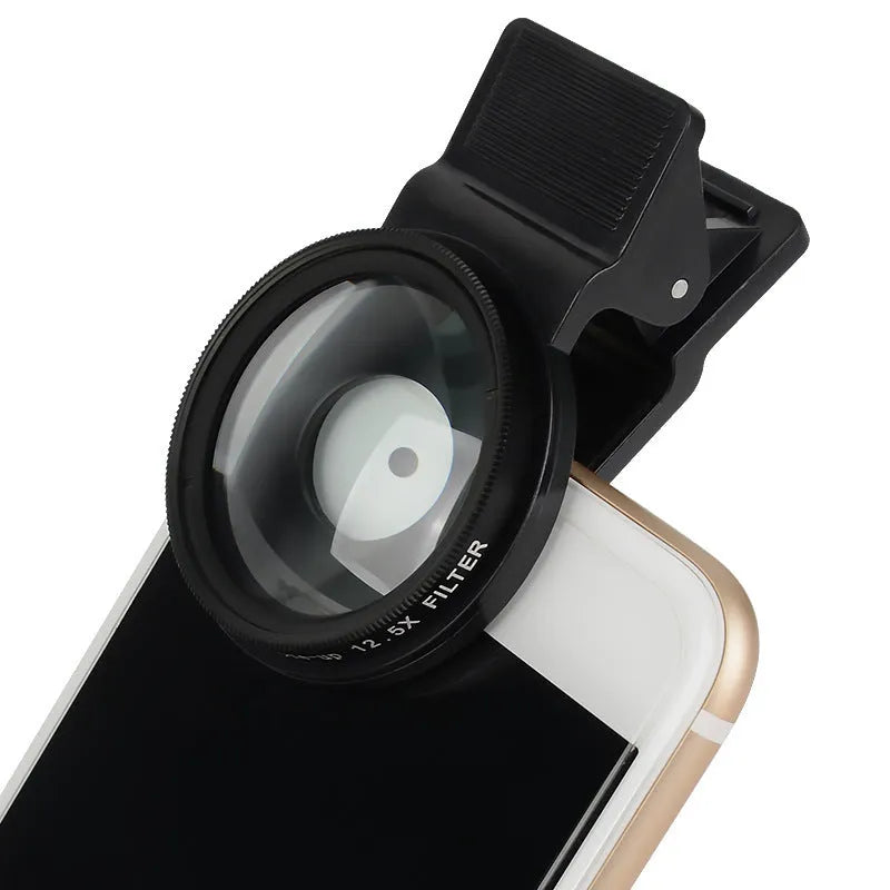 Smartphone macro lens with 37mm diameter and aluminium alloy frame for close-up photography