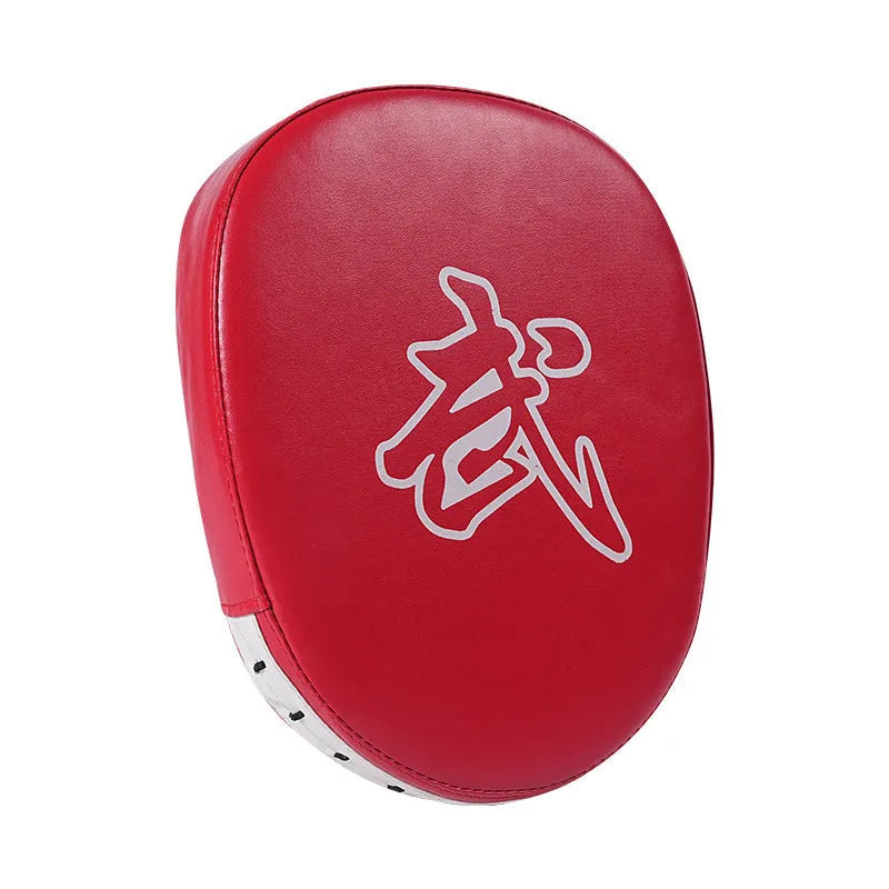 Set of PU punch mitts for boxing and Muay Thai training in curved, flat, and arc-shaped styles.