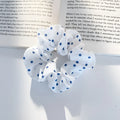 Sky polka dot fabric hair tie with round ring shape and high elasticity, Korean style hair band