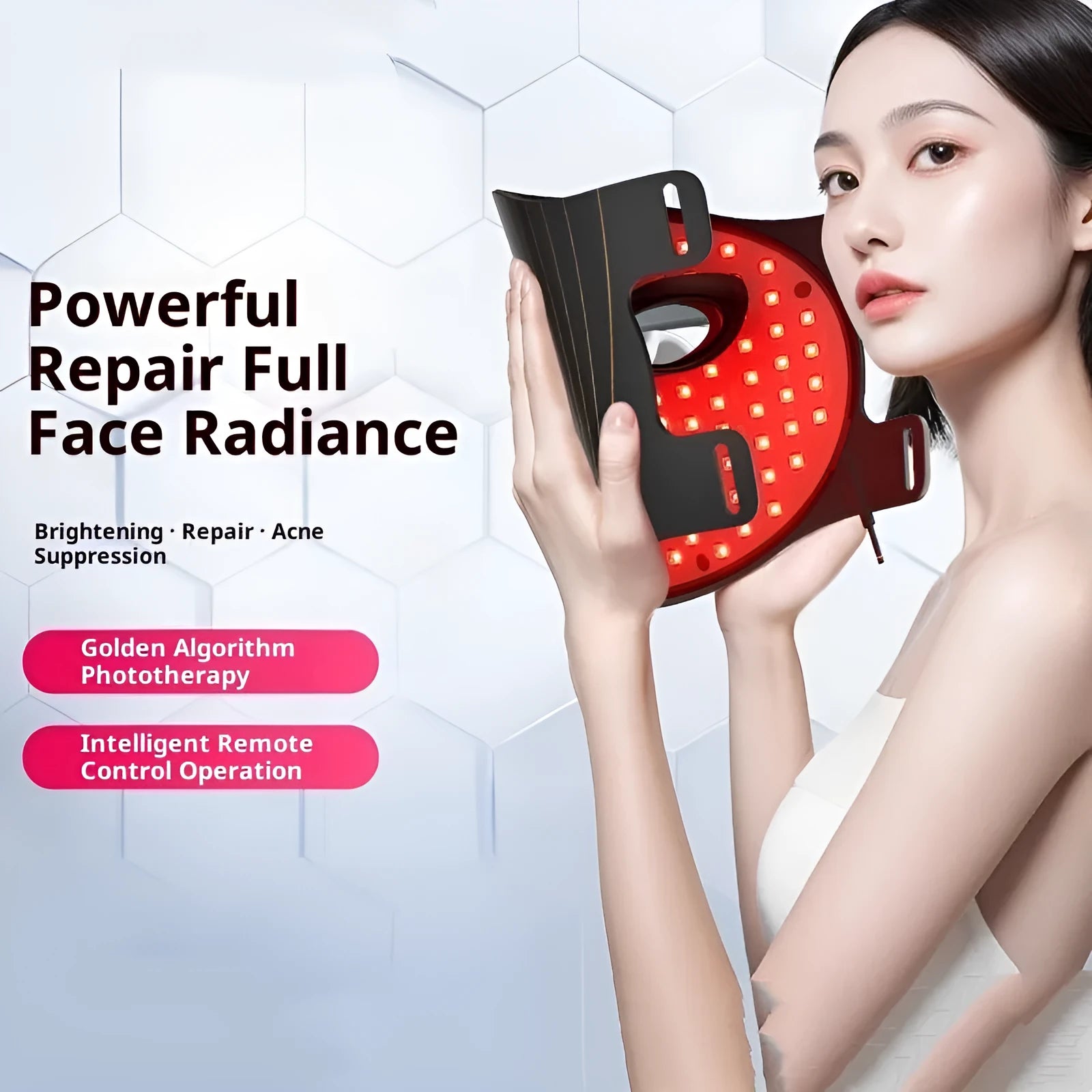 Black brightening artifact rechargeable red yellow blue light lamp with face mask and remote control for home repair moisturising