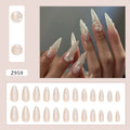 Pearl Fairy Wear Nail Diamond Type 24 pieces in Z959 fairy pure white glue colour on nails