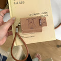 Brown leather-pattern AirPods protective cover with West Highland dog cartoon design and frosted finish