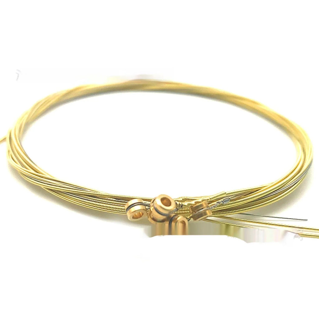 Guitar strings in red copper, brass, and colour, plus white nylon ukulele string, shown as a 3pcs set with 0.2mm to 1.2mm sizes