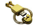 Springman metal robot U disk in zinc alloy, 80 x 23 x 14mm, Gold or Silver, 512MB to 64GB