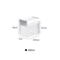White transparent plastic grain storage tank with 400ml capacity.