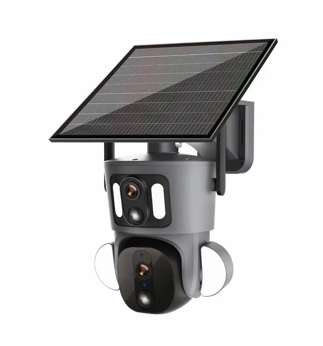Solar binocular three-screen surveillance camera with dual connectivity options