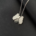 Gold titanium steel butterfly necklace with opening copper pendant on chain