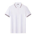 Men's short sleeve ice-feel work polo shirt in a light blue colour with a printed pattern.