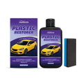 Car plastic gloss repair set with one water-based cream and one sponge applicator for automotive trim