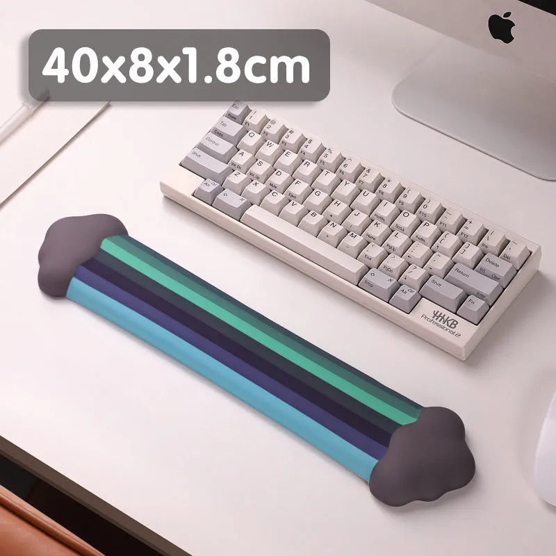 Silica gel wrist rest mouse pad and keyboard support set with cloud pattern in silicone material