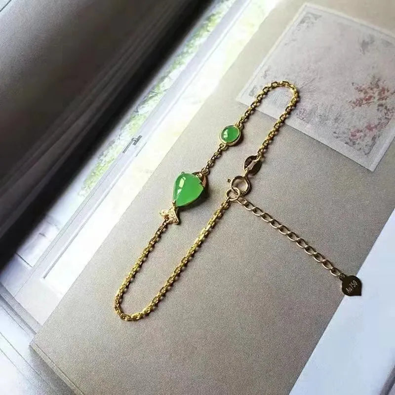 Copper retro-style bracelet with a yellow gold electroplated finish on a wrist.