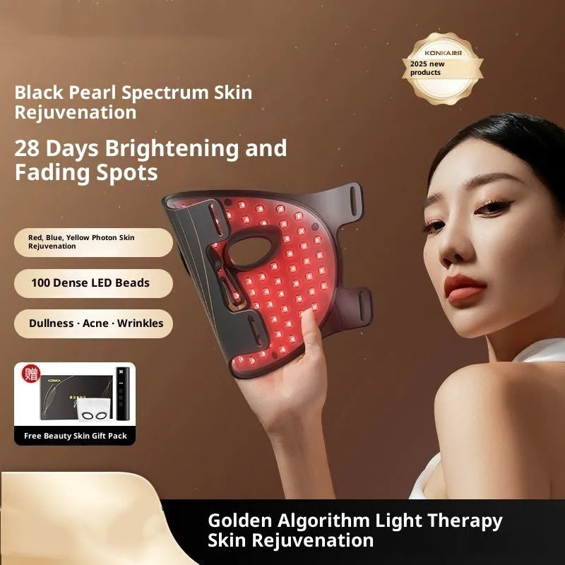 Black brightening artifact rechargeable red yellow blue light lamp with face mask and remote control for home repair moisturising