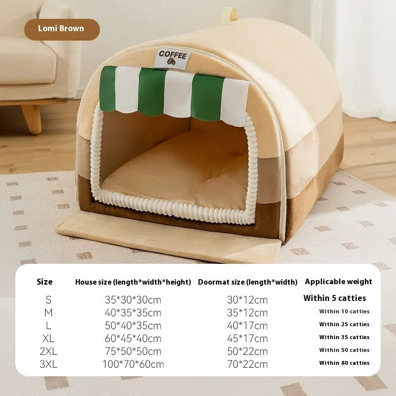 Large painted dog bed with sponge filling in Loomi Brown Coffee colour