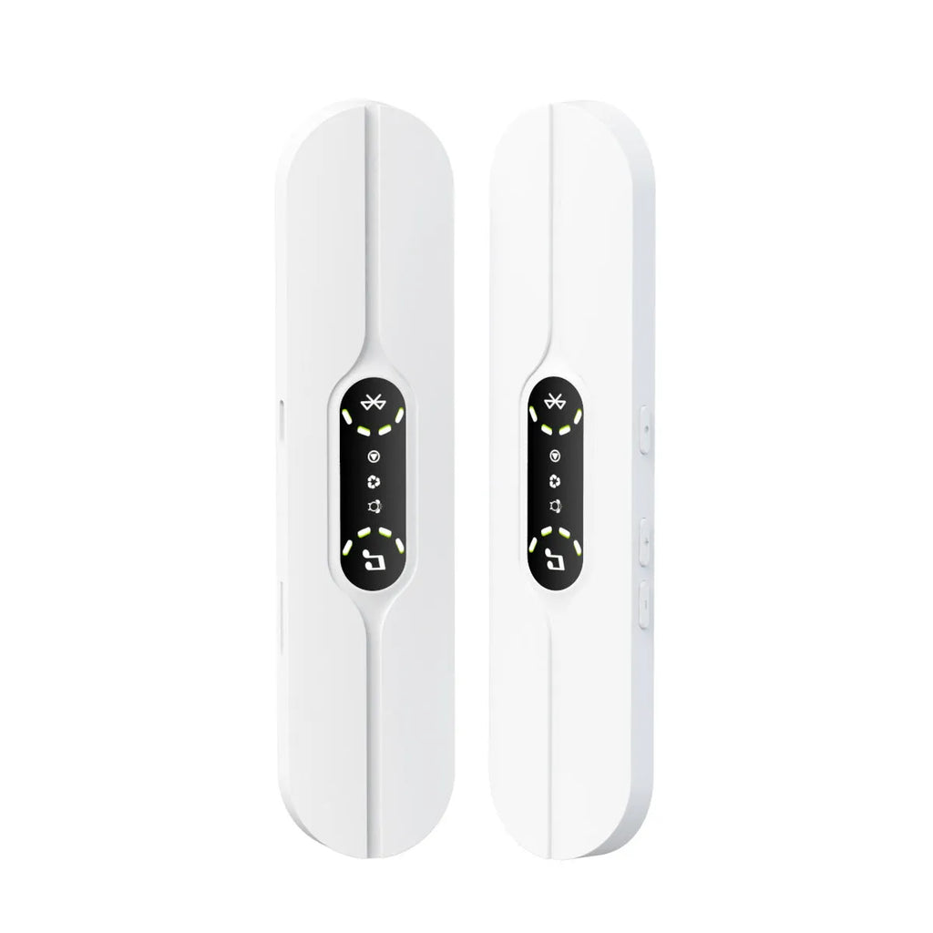 Bone conduction Bluetooth music box with USB power, timing function, and multiple colour options including black, white, black and gray, and blue and white