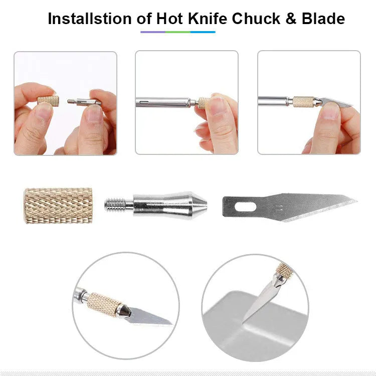 65-piece carving soldering iron kit with 28 letters, 28 numbers, 7 carving heads, bracket and 30W AC rubber-handle iron