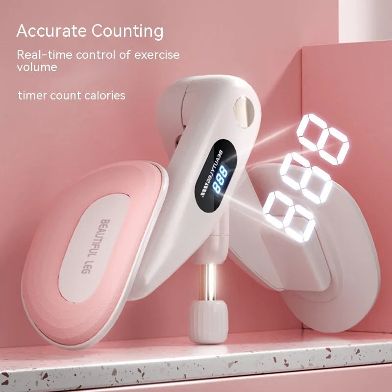 Grey pelvic floor muscle trainer with counting function and ABS spring foam construction