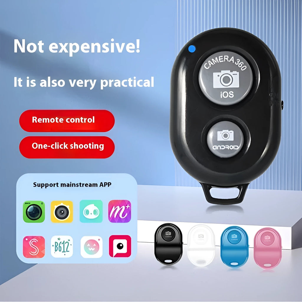 Universal Bluetooth remote control for photo and video on mobile phones in four colours with compact ABS build