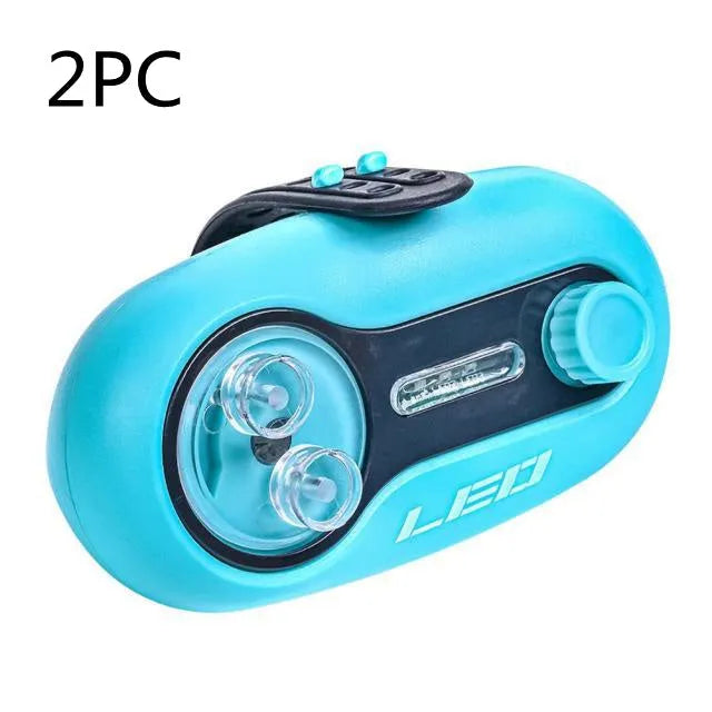 Fishing rod alarm with automatic night fishing signal induction lamp in blue or black colour options