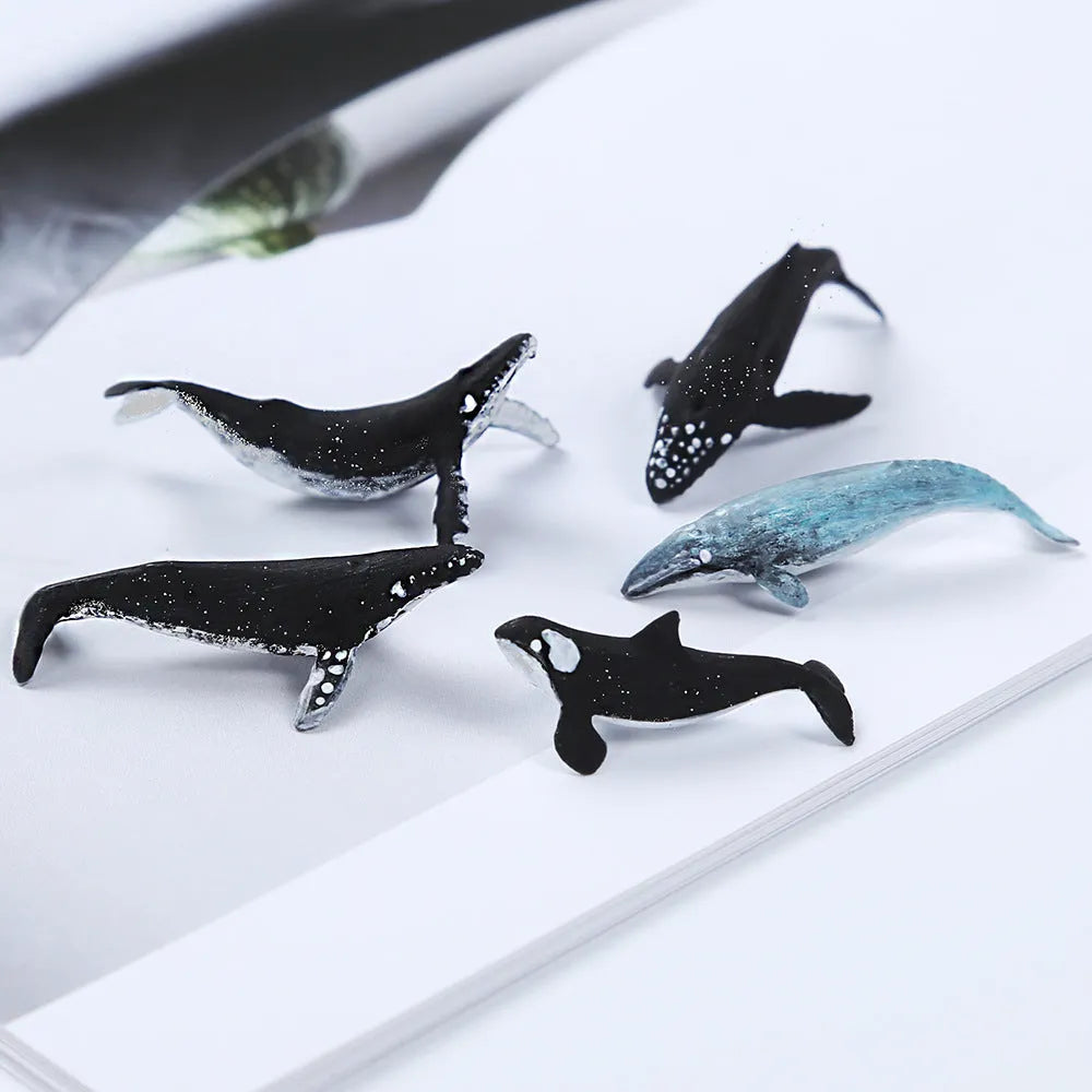Plastic crystal glue ocean whale model luminous humpback whale figurine clear resin ornament display