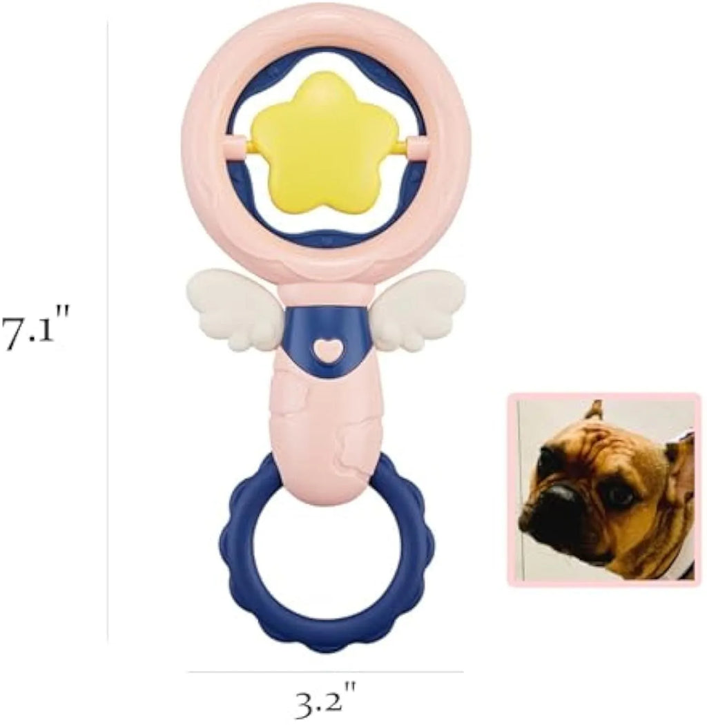Set of four durable interactive dog toys including chew-resistant squeaky toys and dental cleaning toys for large breed dogs