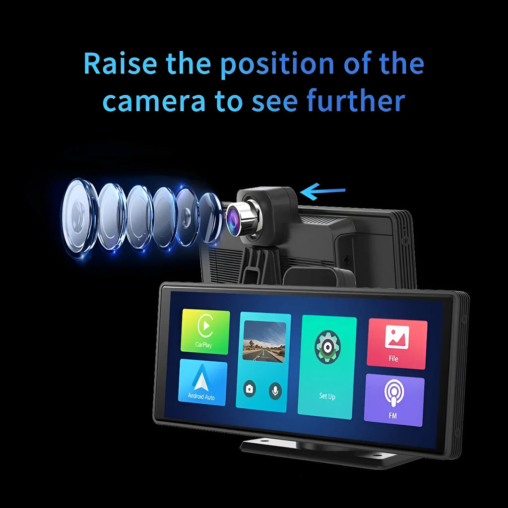 10.26-inch car DVR with front and rear cameras, 4K front recording and 170° wide angle