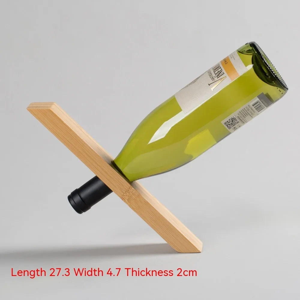 Bamboo wine bottle rack creative shelf semicircle design for kitchen bar