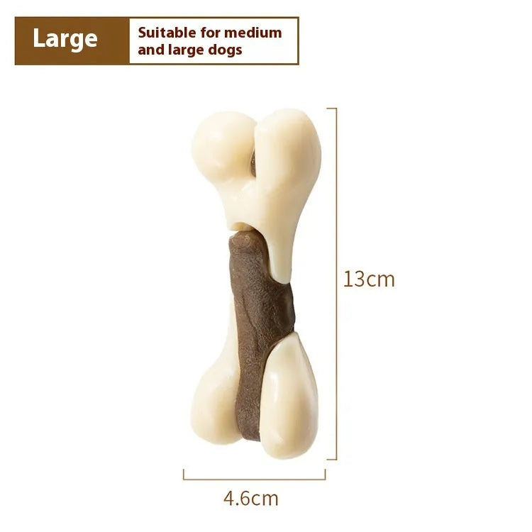 Cowhide nylon bone grinding rod chew toy for dogs in small and large size options