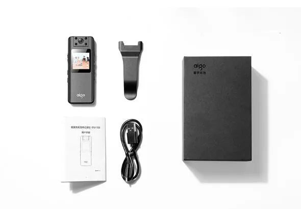 DSJ-S11 HD body worn camera shown on a uniform, displaying its compact size and 1.3-inch screen.