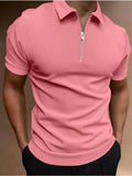 Men's casual short sleeve polo shirt with digital print design in polyester fabric