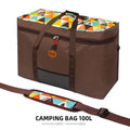 CLS Outdoor large capacity 100L camping storage bag in cube shape, expanded view, 600D Oxford cloth