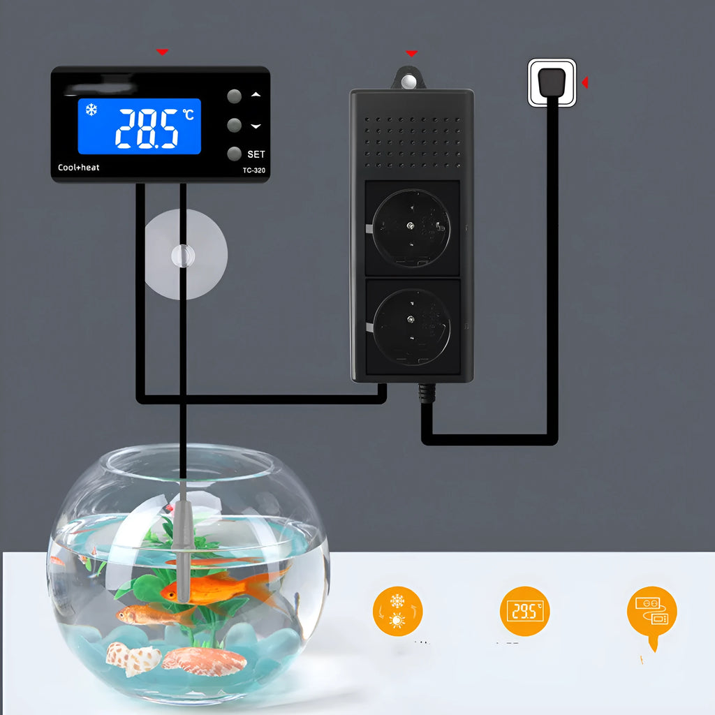 Pet temperature controller with split socket, 220V, automatic refrigeration and heating, 170x70mm