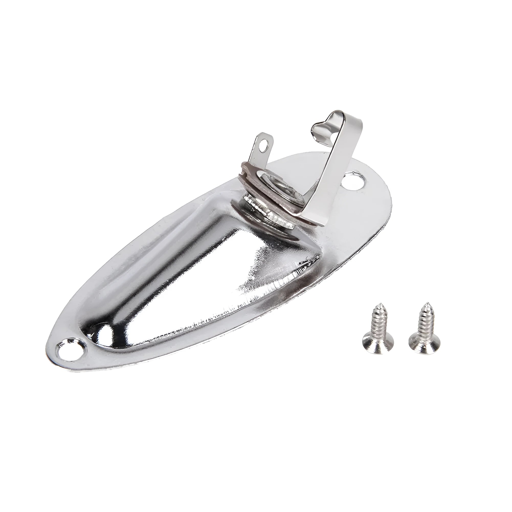 Black and silver alloy ST boat socket for electric guitar and bass output jack replacement
