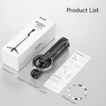 Magnetic mini selfie stick in black with Bluetooth remote and aluminium alloy tripod on a table