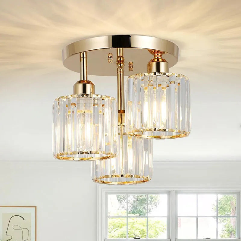 Crystal ceiling light in black, chrome or gold for corridor or entrance, E27 or E26, 220V
