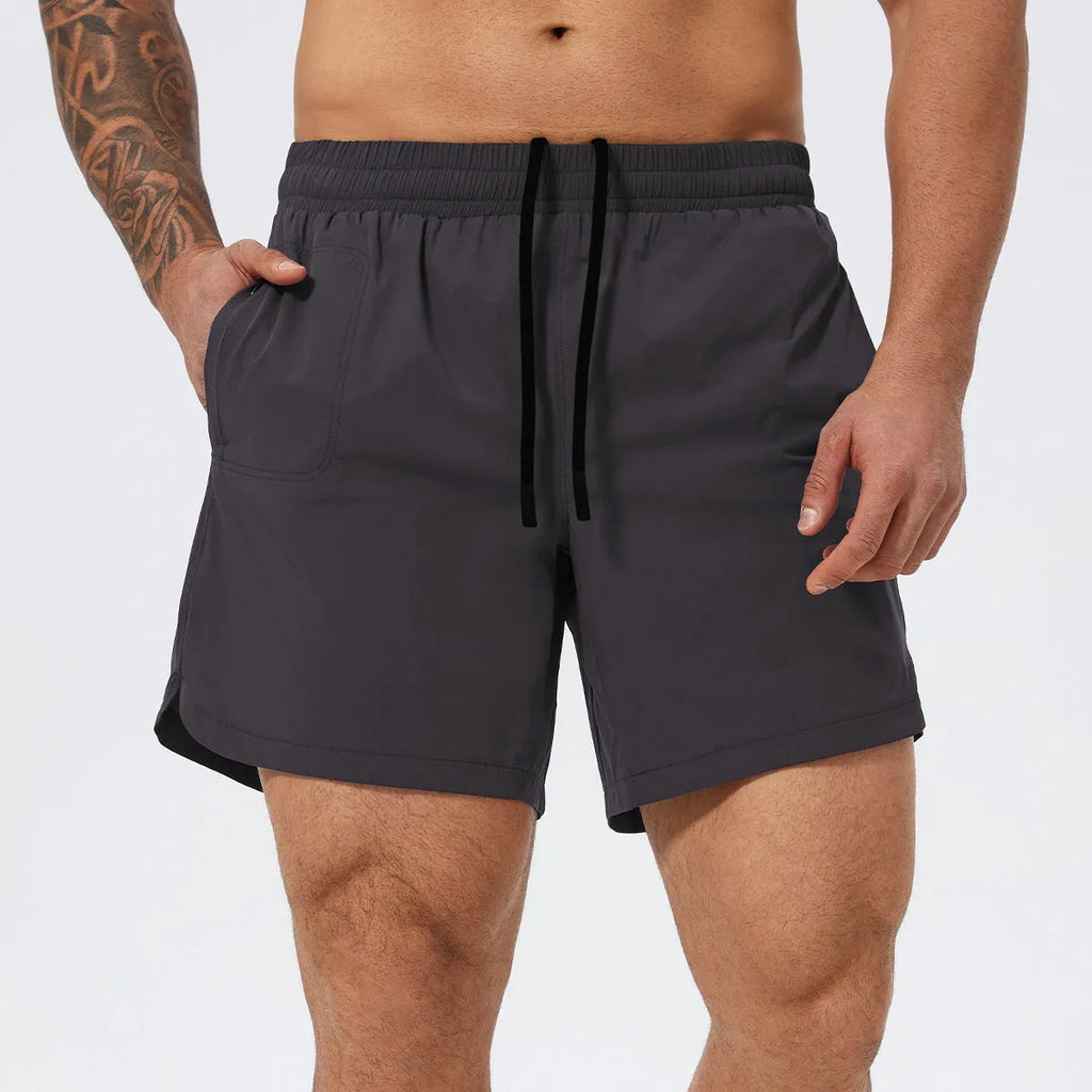 Men's moisture-wicking athletic shorts for basketball tennis running in nylon fabric