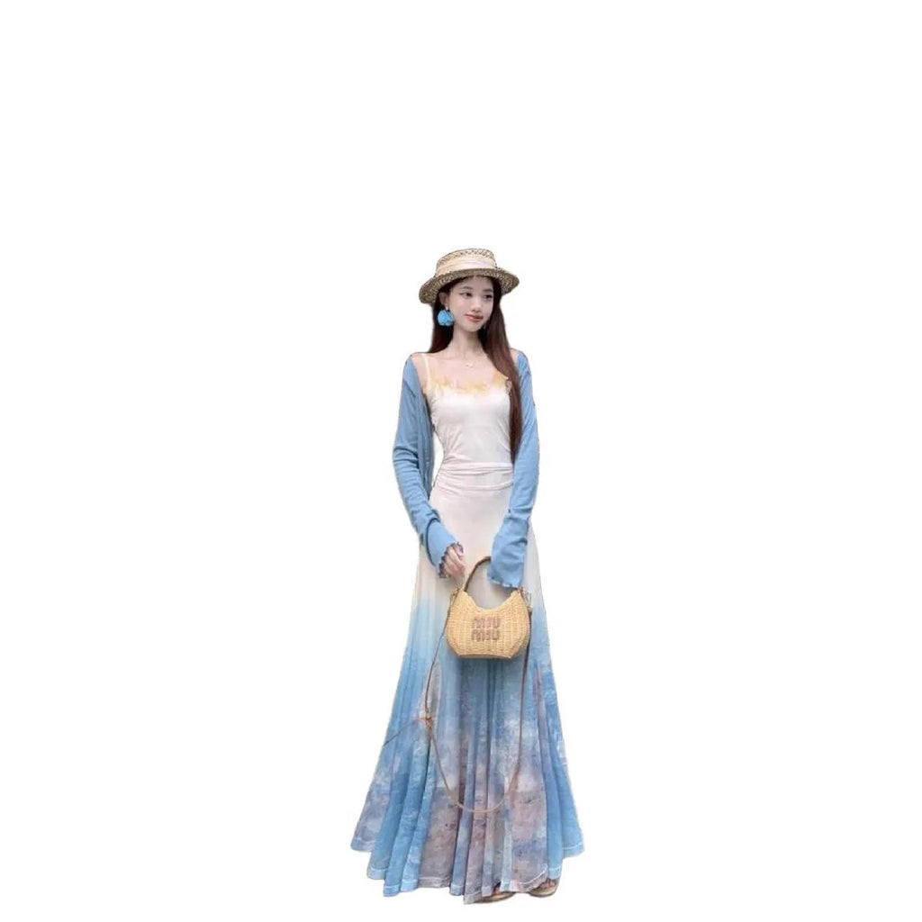 High waist fishtail midi dress in suspender dress colour with sleeveless cut and princess sleeves, sizes S M L