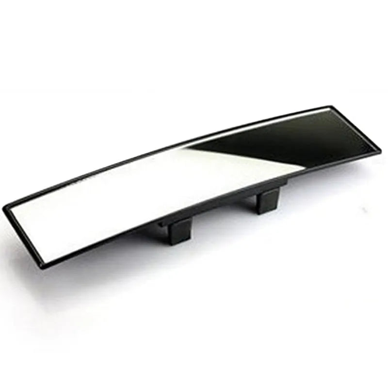 Black interior double curvature rearview mirror 300mm x 70mm for vehicles