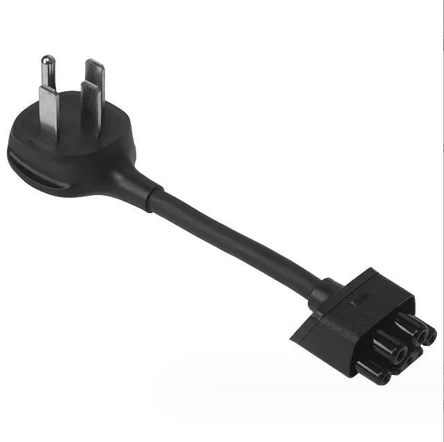 American standard adapter with car charger conversion wire showing copper core and polyethylene sheath