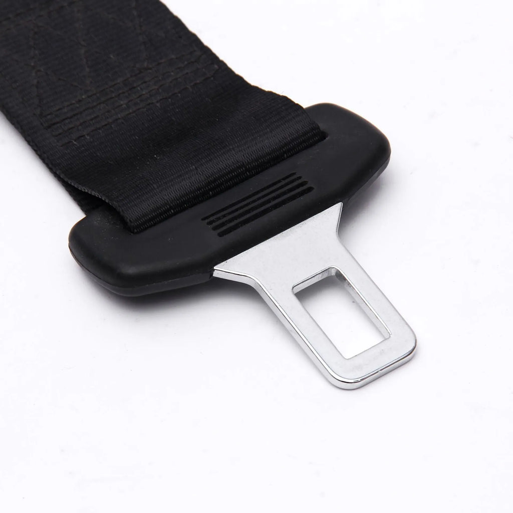 Car seat belt extender for GM vehicles in black, beige or grey, 23cm or 36cm length, with ABS and polyester construction.
