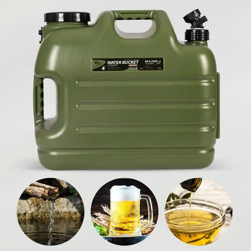 Outdoor thickened PE portable water storage tank in Army Green with multiple sizes