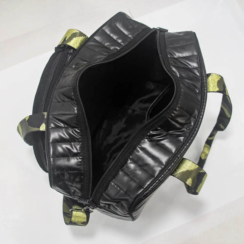Fashion tennis racket bag in diving cloth, horizontal square shape, hand-carry crossbody shoulder pack, multiple colour options