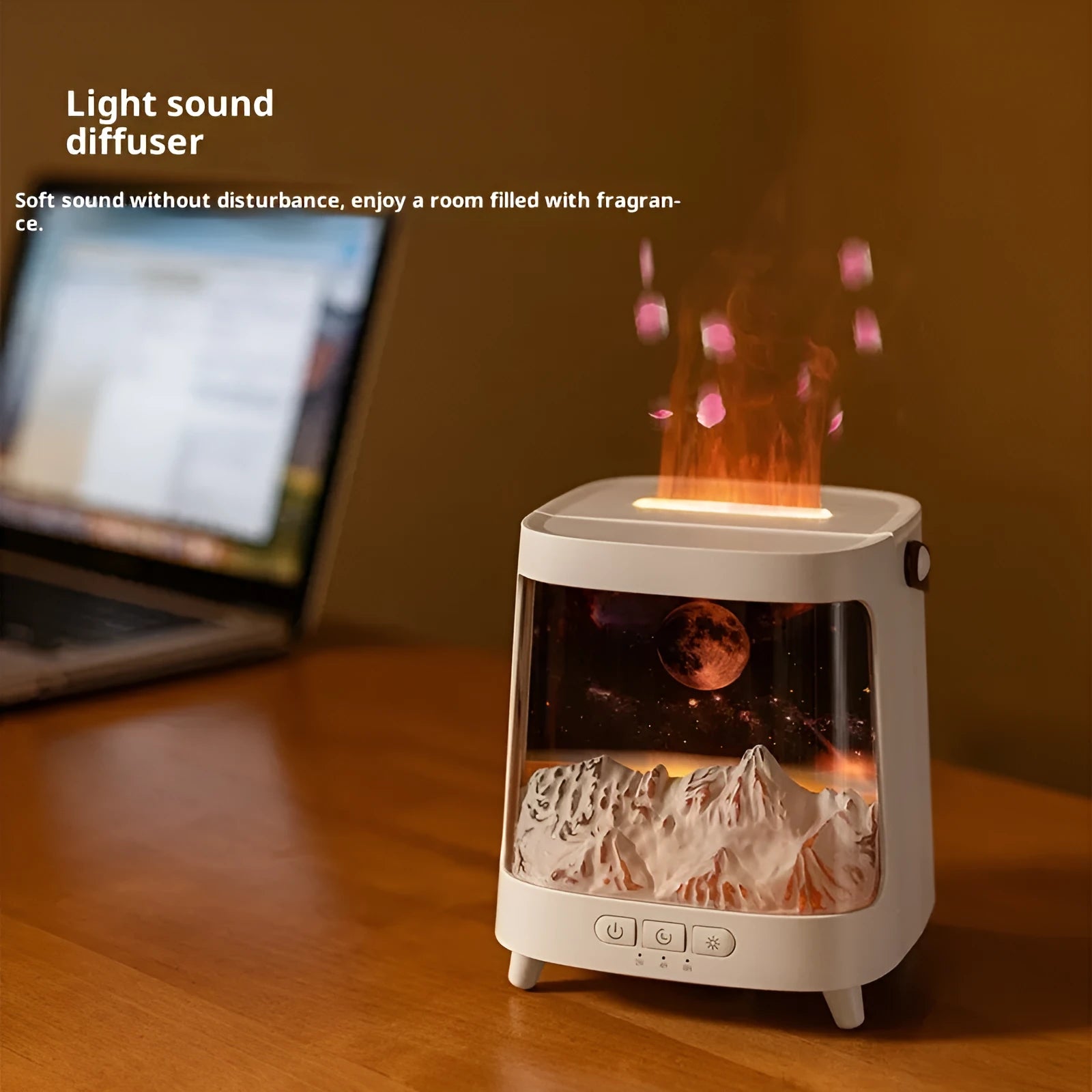 3D starry sky flame aromatherapy humidifier desktop home humidifier 200ml black galaxy style compact