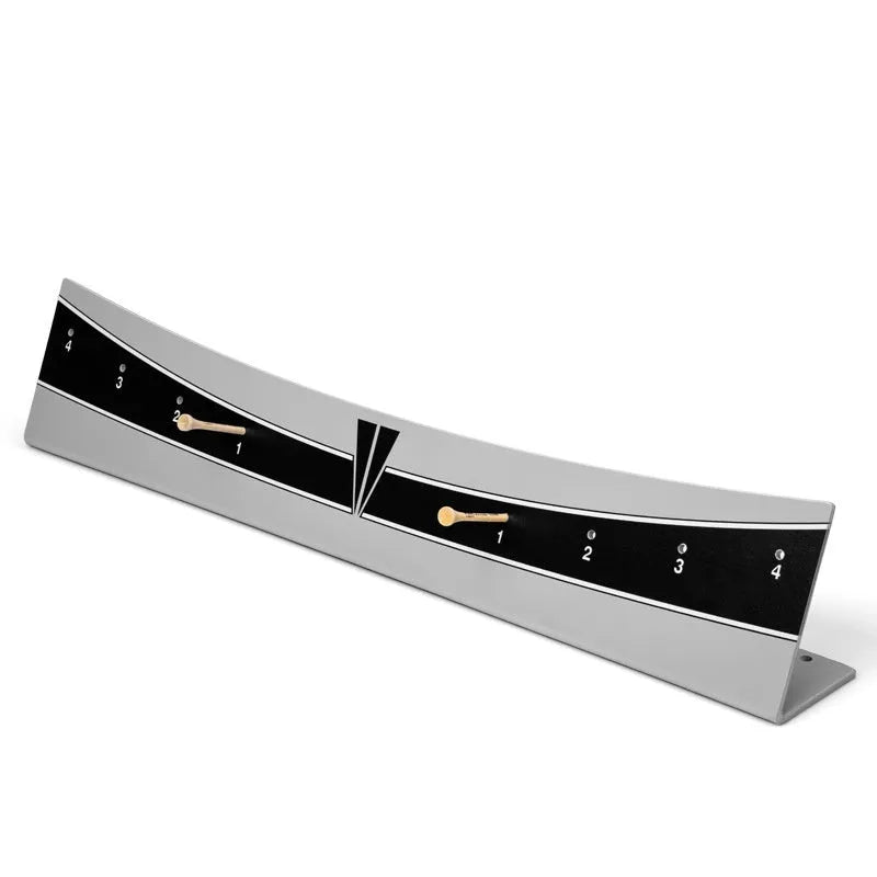 Golf putter trajectory balance simulator with adjustable push rod on a green putting mat
