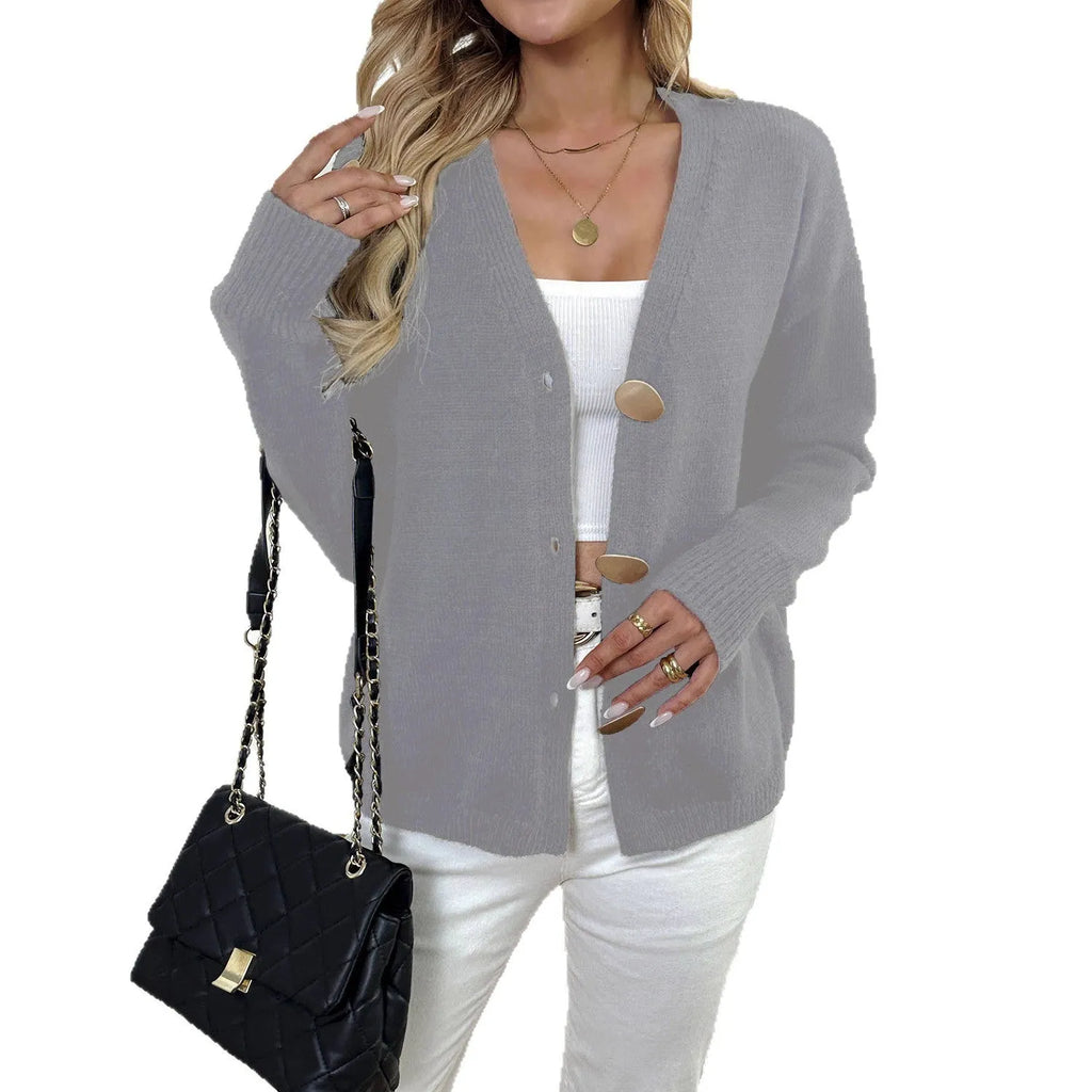 Women's deer plush sweater coat with princess sleeves in street hipster style