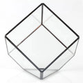 Oblique square small transparent glass greenhouse flowerpot with Nordic geometric style and 10*10 bottom diameter